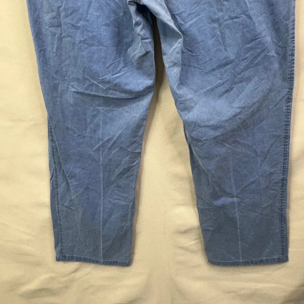 John Martin Pleated Cotton Pants 35x32 Blue Vintage Grandpa Core Casual Chinos